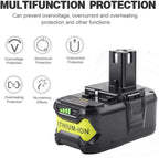 [2 Pack] 18V 6000mAh 18V RB18L50 Replacement Battery for P102 Ryobi Lithium Ion P103, P104, P105, P107, P108, P109 P122 Cordless Power Tools