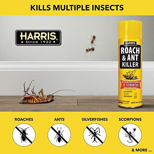 Harris 10-Month Roach & Ant Killer, Odorless & Non-Staining Aerosol Spray, 16oz