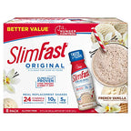 SlimFast Meal Replacement Shake, Original French Vanilla, 10g of Ready to Drink Protein for Weight Loss, 11 Fl. Oz Bottle, 8 Count