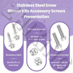 100% 304 Stainless Snow Blower Impeller Modification Kit, 3/8inch 4-Blade Universal - Modifies 2-Stage Machine Including Installation Hardware, Repeated and Use Durable in Various Conditions