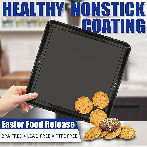 2 Pack 13" × 13" Professional Baking Sheet, Air Fryer Accessories, Replacement Baking Pan for Ninja SP100, SP101, SP1001C, SP201 Foodi Air Fry Oven, Nonstick Sheet Pan for Foodi 8-in-1 Air Fry Oven