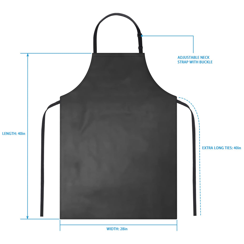 2 Pack Waterproof Rubber Vinyl Apron 40 Inch Chef Aprons for Men Heavy Duty Chemical Work Apron Extra Long Grilling Aprons with Adjustable Bib Apron for Dishwashing Lab Butcher Cooking Kitchen Black