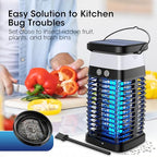 Bug Zapper Outdoor, 4200V Highly Effective Mosquito Zapper, Portable & Rechargeable Solar Bug Zapper with Night Light, Electric Cordless Fly Zapper, IP68 Waterproof Insect Zapper for Patio Porch