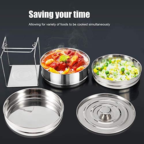 Stackable Stainless Steel Insert Pans - 6QT Instant Pot Accessories, 3 Tier Handle, Pot, Steamer, Pressure Cooker Cookware