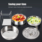 Stackable Stainless Steel Insert Pans - 6QT Instant Pot Accessories, 3 Tier Handle, Pot, Steamer, Pressure Cooker Cookware