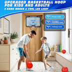 Basketball Hoop Indoor, Basketball Mini Hoop Pro Basketball Hoop Over The Door with Cool LED Lights, Boys Gifts Basketball Toys Gifts Room Accessories for Teen Boys 8-12