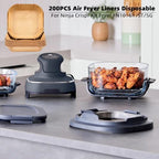 200PCS Air Fryer Liners Disposable for Ninja Crispi FN101GY/ST/SG,LYHOLKEER Parchment Paper For Glass Portable Cooking System Air Fryer,Ninja Crispi Accessories