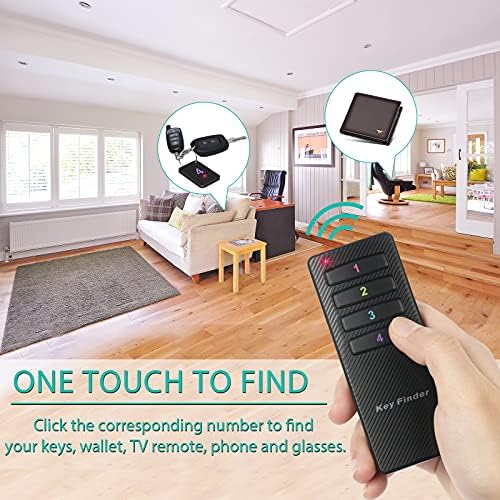 4 Pack Wireless Car Key Finder That Makes Noise | 115ft Range 85dB RF Key Tracker, Phone/Wallet Finder with 4 Item Locator Tags