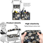 LedBack Vintage Floral Walker Accessories 3 Piece Set Rollator Walker Seat and Backrest Covers, Walker Storage Bags Lightweight Rollator Seat Cushion Covers and Organizer Bag