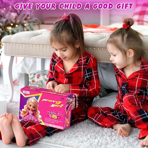 79 Pcs Doll Clothes and Accessories with Doll, Princess Gowns, Fashion Dresses, Slip Dresses, Top, Pants, Jumpsuit, Swimsuits, Shoes, Hangers, Doll Dress up Toys for Girls Kids Toddlers Toy Gifts