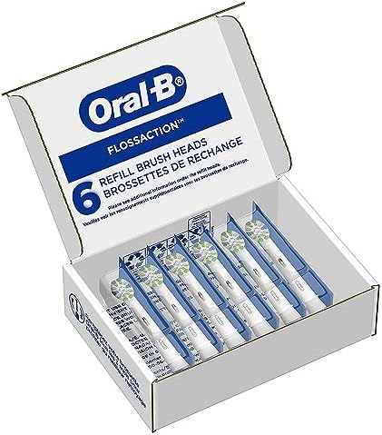 Oral-B Floss Action Replacement Brush Heads for an Oral-B Electric Toothbrush, Pack of 6