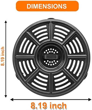Air Fryer Grill Pan for Ninja Air Fryers, Round 8.2 IN Premium Grill Plate Tray Replacement Parts with Rubber Bumpers for Ninja Foodi, Non-Stick, Dishwasher Safe
