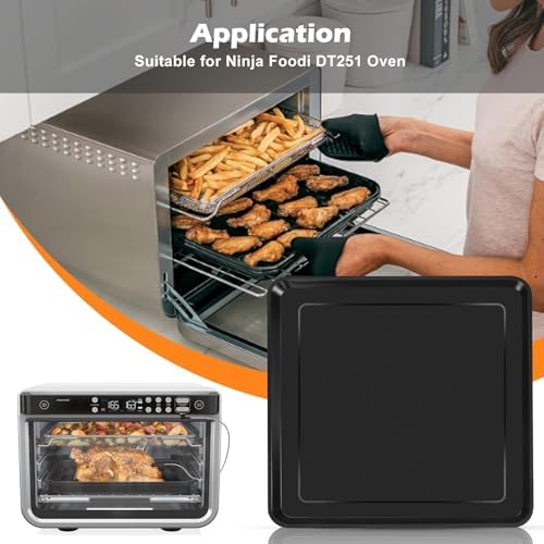 Air Fryer Grill Pan for Ninja Foodi DT251 DT201 DT200 Digital Air Fryer Countertop Oven, 13.6 * 11.6'' Air Fryer Grill Plate Crisper Plate Rack Accessories Replacement Parts Tray,Dishwasher Safe