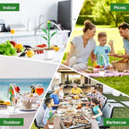 Fly Fans for Tables Outdoor Indoor Keep Flies Away, Portable Batteries Powered Fly Repellent Fan with Holographic Blades for Picnic, Food, BBQ,Party, Home, Kitchen (2 Pack)