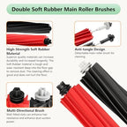 Replacement Parts Fit For Roborock Q5 Pro Q5 Pro+(Plus) Q5 Max+(Plus) Q5 DuoRoller+(Plus) Q8 Max Q8 Max+(Plus) Robot Vacuum Cleaner Accessories Kits. Dual Main Roller Brush, Washable Filter,Side Brush