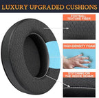 SOULWIT Mesh Fabric Replacement Earpads Cushions for HyperX Cloud 1/2/3/Pro/Core/Alpha/Alpha S/Alpha Pro/Flight/Flight S/Stinger/Stinger S, CloudX Stinger/Stinger Core/Flight Headset - Black
