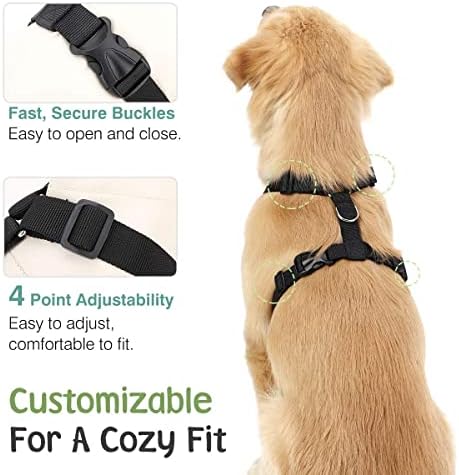 Dog Seat Belt, Safety Vest Dog Car Harness with Adjustable Buckle Dog Seat Belt for Vehicle Nylon Pet Safety Seat Belts Heavy Duty(M, Purple)