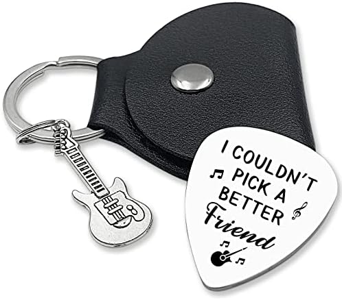 I Couldn't Pick A Better Friend,Stainless Steel Engraving Guitar Pick accessories Gift for Friend Brother Musician Guitar Player Birthday Christmas Thanksgiving Graduation Adult Gifts(Friend)