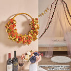 PONKING 8 Pcs 66FT Fall Garland, Artificial Rose Vine Flowers with Green Leaves, Hanging Fake Roses Vine for Room Anniversary Wedding Birthday Christmas Wall Arch Decor, Fall Champagne Flower