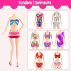 110 Pcs Doll Clothes and Accessories - Doll Dress up Toys for Girls with Wedding Dresses, Casual Dresses, Casual Jumpsuit, Swimsuits Bikini, Glasses, Shoes, Hangers, Doll Clothes Toys for Girl Gift