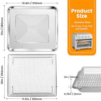 GCQ Air Fryer Basket Tray for Cuisinart TOA-60 TOA-65 TOA-70 Toaster Air Fryer Convection Oven, 12.4 * 11'' Mesh Air Fryer Steel Basket Wire Rack Accessories Parts, Dishwasher Safe