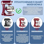 6 Quart Flex Edge Beater for KitchenAid Bowl-Lift Stand Mixers With Silicone Edges For Kitchen Aid Accessories and Attachments