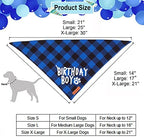 ADOGGYGO Dog Birthday Party Supplies, Multi Size Offered, Birthday Boy Dog Bandana, Dog Birthday Hat with Numbers for Large X-Large Dogs Pets (X-Large, Blue)