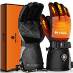 MewaMaA Heated Gloves for Men Women 7.4V Battery 22.2WH Rechargeable Heated Ski Gloves Touchscreen Waterproof Electric Heated Gloves for Winter Outdoor Work Skiing Hiking Camping Raynaud (M)