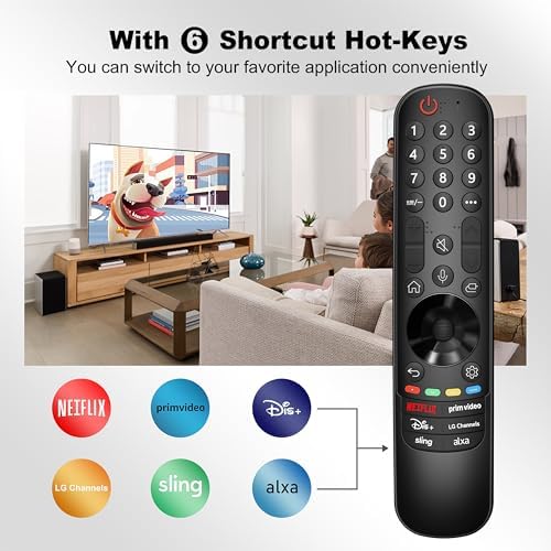 MR23 Magic Remote for LG-TV-Remote, Universal Replacement with Pointer and Voice Function, Compatible for LG 2019-2024 UHD OLED QNED NanoCell 4K 8K Smart TVs