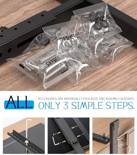Universal TV Stand, Table Top TV Stand Base Replacement for Most 37 to 86 Inch LCD LED TVs, 7 Height Adjustable TV Legs with Cable Management Hold up to 150lbs, Max VESA 800x600mm, Black AX10TB01