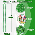 144PCS St Patricks Day Necklace, St. Patrick's Day Bead Accessories Bulk, Irish Saint Patrick Day Beads Necklaces, Parade Throw Accessories for Mardi Gras St. Patricks Christmas Decorations