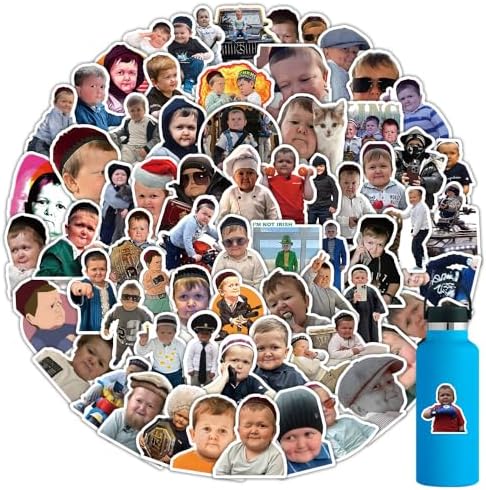 104Pcs Funny Meme Stickers Pack for Water Bottles， Cute and Funny Face Decals for Adult，Vinyl Waterproof Kids Sticker for Laptop，Phone，Hard Hat，Skateboard，Scrapbooking，Christmas Gifts for Kids/Teens