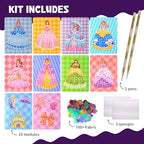 Poke-in Art and Crafts kit for Kids, DIY 8 Magical Princesses & 6 Accessories, Pretty Princess Game Toys for Girl 6-8 8-12, Gifts for Boys & Girls Ages 6 7 8 9 10 11 12 Years Old