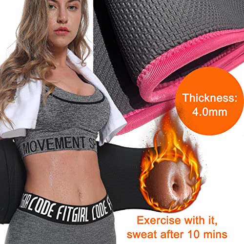 MERMAID'S MYSTERY Waist Trimmer Trainer Belt for Women Men Sport Sweat Workout Body Shaper Sauna S Pink