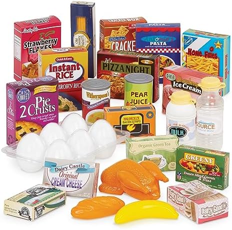 Battat Pretend Shopping Playset Groceries & Cart 29 Play Food Items Kitchen Accessories 2+ Years Shopping Day Grocery Cart