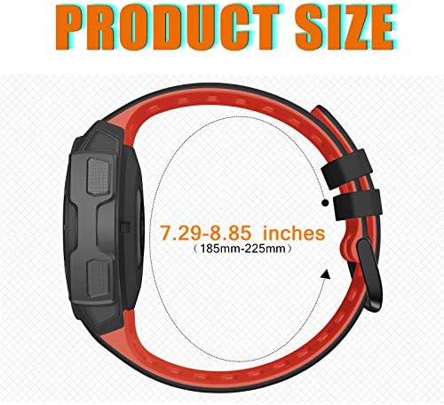 NotoCity for Garmin Instinct Band Silicone Replacement Watch Band Compatible with Garmin Instinct 2/ Solar/Tactical(black-red)