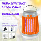 2 Pcs Solar Bug Zapper Outdoor Waterproof Mosquito Repellent for Patio Camping, 3 in 1 Cordless Mosquito Zapper Light Portable Small Gnat Zapper - Camping Light, Mosquito Killer, Flashlight (Orange)