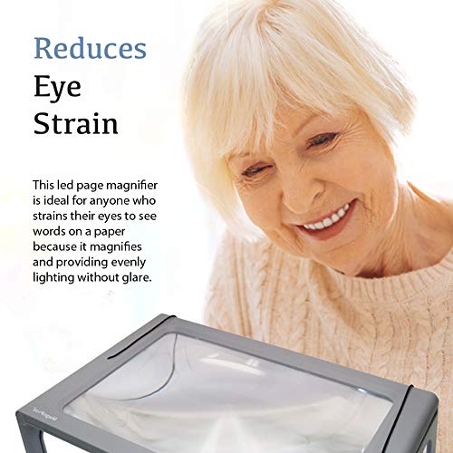 MagniPros See Things Differently 3X Large Full Page Magnifier with 12 LED Lights, Foldable Flip-Out Legs, Dual Power Supply Modes- Ideal for Hands Free Reading, Low Vision, Seniors with Aging Eyes