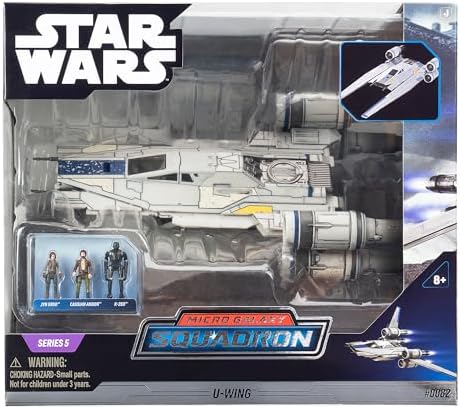STAR WARS Micro Galaxy Squadron U-Wing Starfighter - 12-Inch Vehicle with Foldout Wings, Troop Bay, Sniper Gun, and Three 1-Inch Micro Figure Accessories