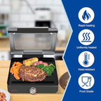 SafBbcue Griddle Plate for Ninja GR101 Sizzle Smokeless Indoor Grill, 14" Nonstick Plate for GR100 Series Accessories, Flat Top Countertop Electric Grill