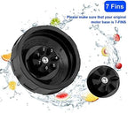 Replacement Parts for Ninja Blender 7 Fins Bottom Blade and 1 Gasket Rubber for Nutri Ninja Auto iQ BL482-30 BL492 BL642-30 NN102 BL687CO-30 BL2013 (Blade Updated)