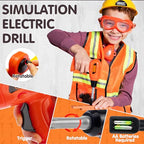JOYIN 19Pcs Kids Tool Set, Pretend Play Toddler Tool Toys with Construction Worker Hat Costume & Electronic Toy Drill for Boy Girl Halloween Christmas Birthday Gift Dress Up Party