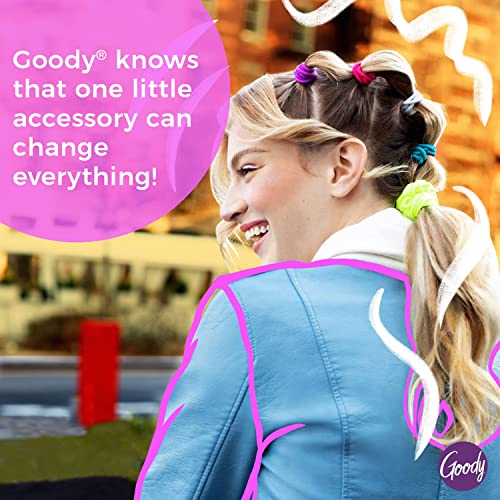 Goody Ouchless Women's Elastic Hair Ties - Assorted Neon, 30 Count + 3 Bonus - 4MM for Medium Hair - Long-Lasting Braids, Ponytails, and More - Pain-Free Hair Accessories (Packaging May Vary)