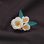 A Pair of Duckbill Clips White Pearl Flowers Hair Accessories Handmade Hair Clips for Women