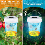 6 Pack Wasp Traps Outdoor Hanging Fly Traps with UV LED Light Solar Powered Hornet Trap Non-Toxic Reusable Hornet Traps Wasp Killer for Indoor Outdoor Patio Garden Home (Blue)
