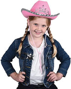 GiftExpress Pink Cowboy Hat With Tiara - CHILD SIZE, Pinky Felt Cowboy Hat for Western Costume, CowGirl Pretend Plays
