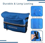 AlveyTech Saddle Bag for Mobility Scooter, Wheelchair, & Electric Power Chair (Small, Blue) - Accessories Holder Armrest Side Pouch Storage Organizer Bags for Adults, Water-Resistant, Easy Install