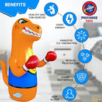 PREFERRED TOYS Bop Bag Inflatable Punching Dinosaur for Kids - Instant Bounce Back Movement and 47" Height