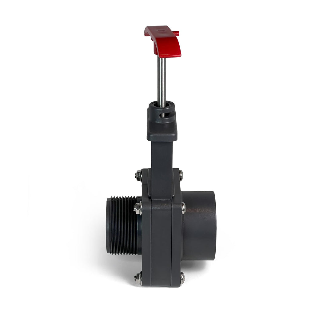 FibroPool Above Ground Pool Gate Valve - 1 1/2 inch - Dual Threaded Shut Off Slice Adapter for Swimming Pools