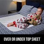 Gorilla Grip Washable Toddler Mattress Incontinence Pads, Reusable Waterproof Bed Underpads, Absorbent Leak Proof, 52x44, Slip Resistant Pad Protector Absorbs 11 Cups for Bedwetting Elderly Kids White